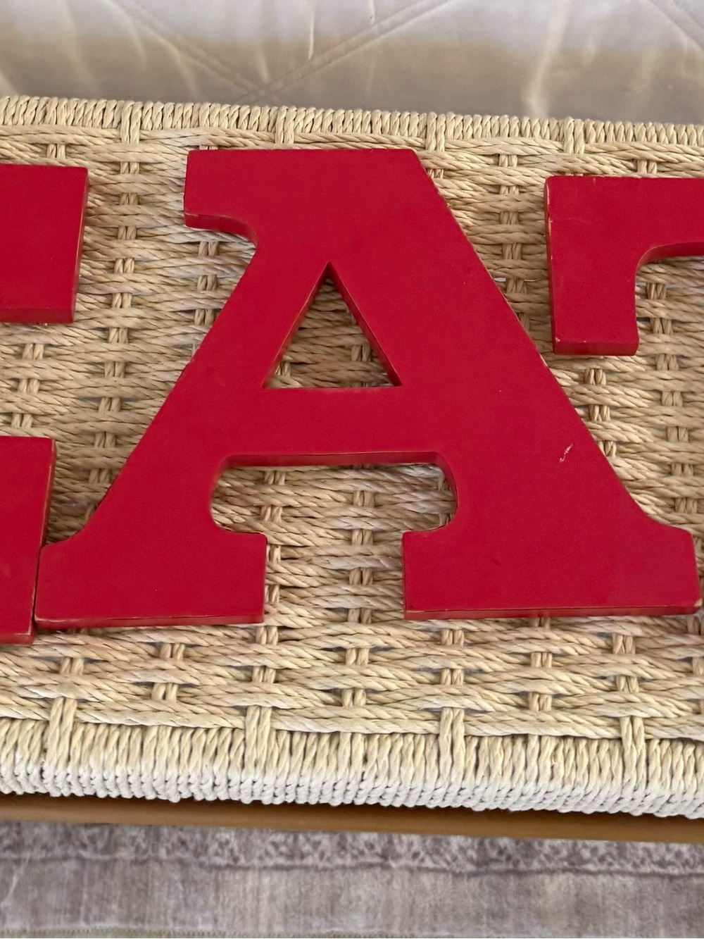 Pottery Barn Red Wooden Letters eat Accent